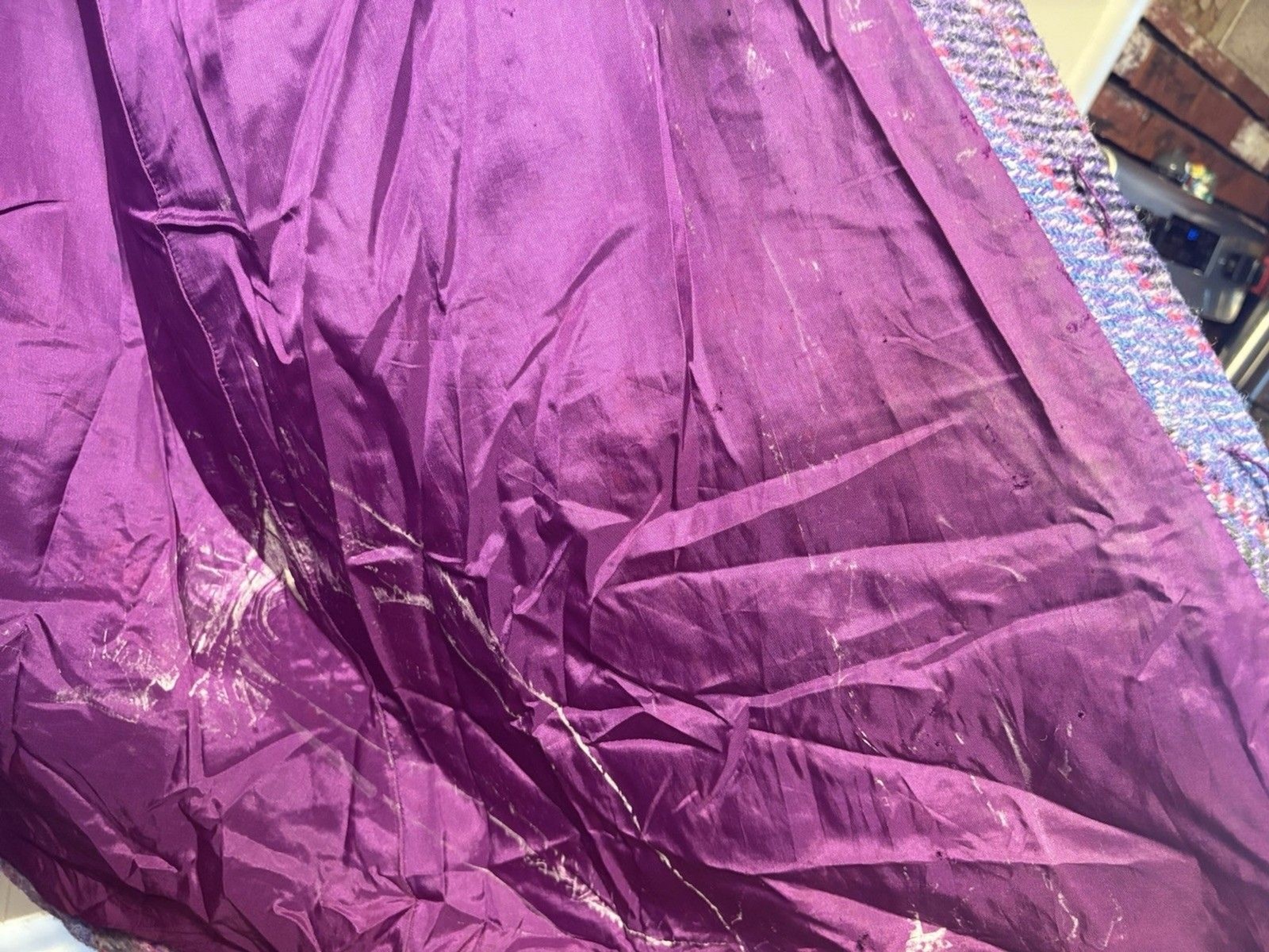 Vintage Purple Full Length Jimmy Hourihan 100% Wool Cape With Pockets