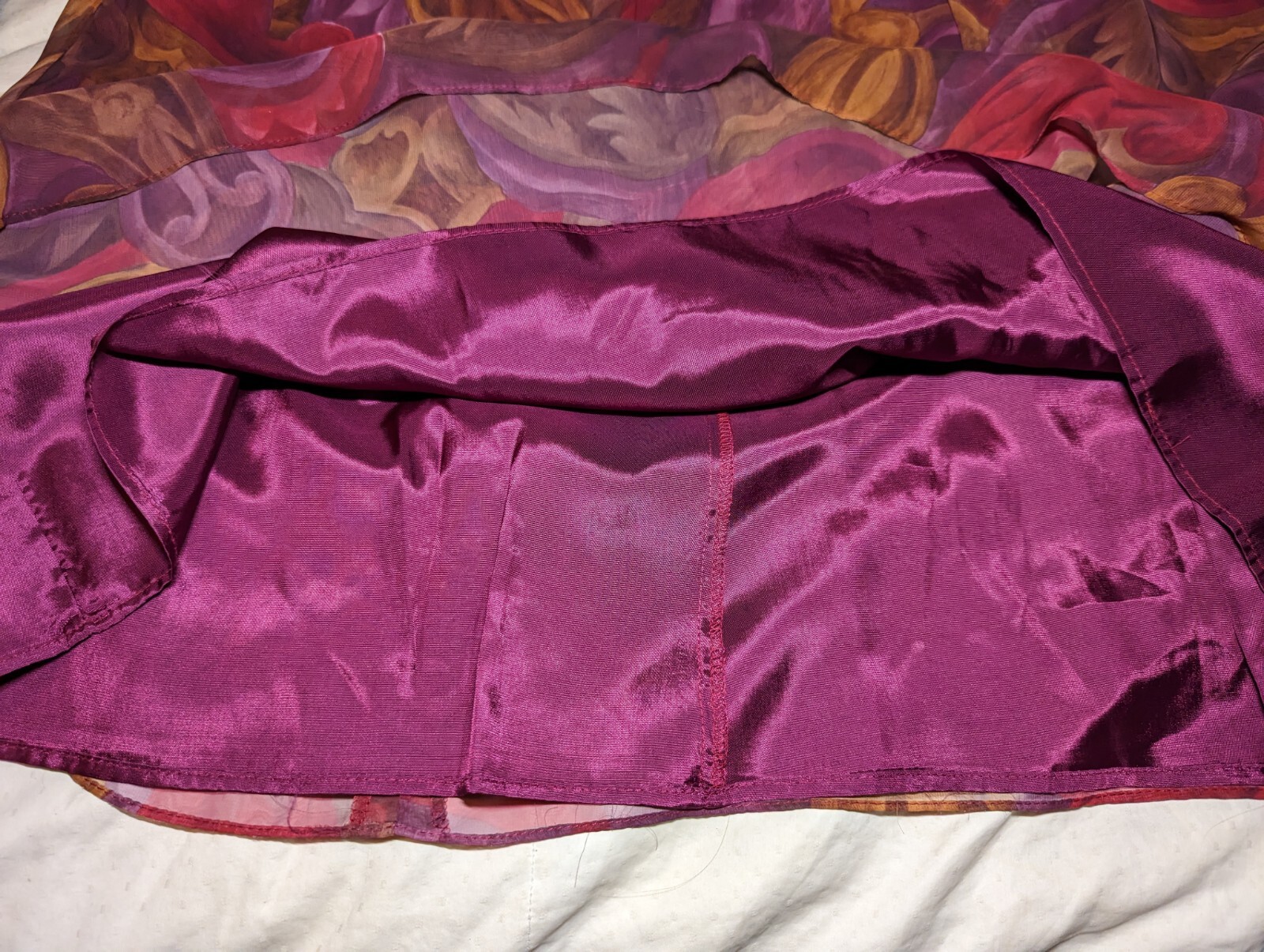 CITY GIRL Skirt Blouse Set Womens Sz 10 PAISLEY Burgundy Purple GORGEOUS VTG