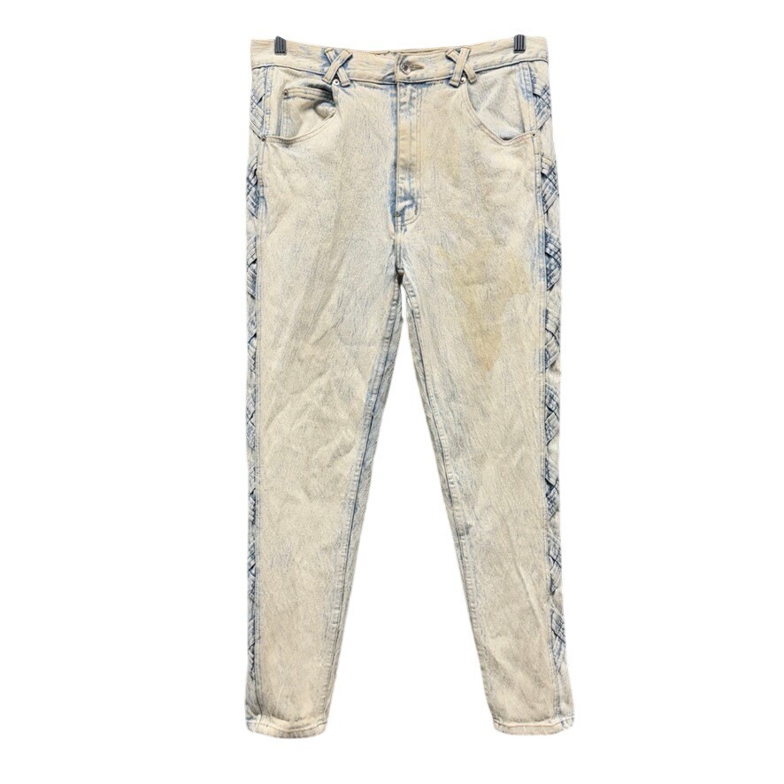 Anti-Basic Daily Jeans Vintage Acid Wash High Waist Lattice Side Detail 17/18