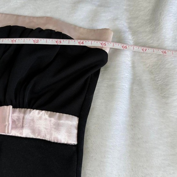 Byer Too! Black pink strapless formal dress bow detail Y2K vintage