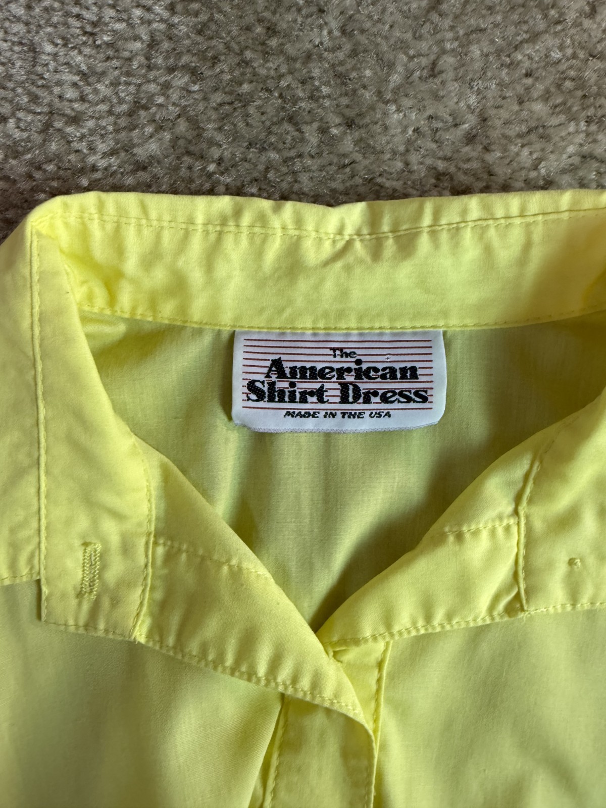 Vintage The American Shirt Dress 80s Yellow 50s Style fit & flare Size 8 M F728