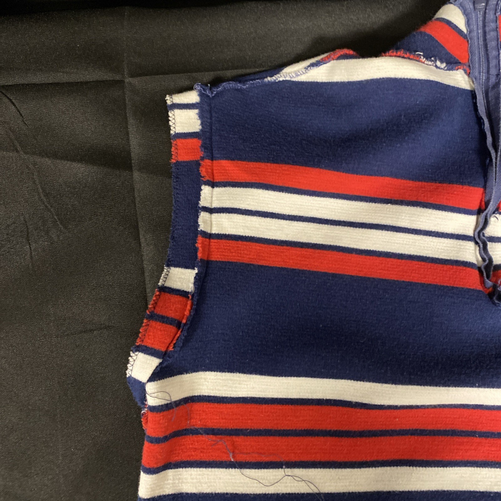 Preppy Red White & Blue VTG 70s Sleeveless Mock Turtleneck Top w/Zipper