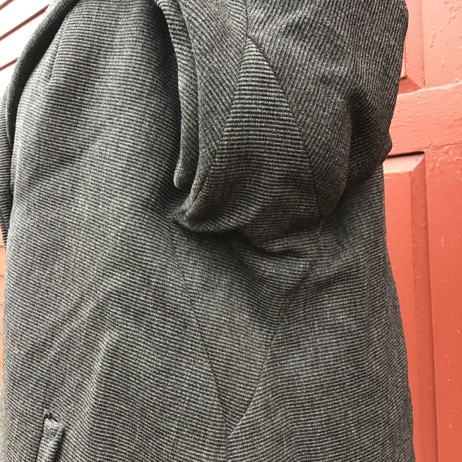 ANTIQUE 1930’S WOMAN’S WOOL SERGE TWILL SWAG COAT SATIN LINED IMMACULATE COND