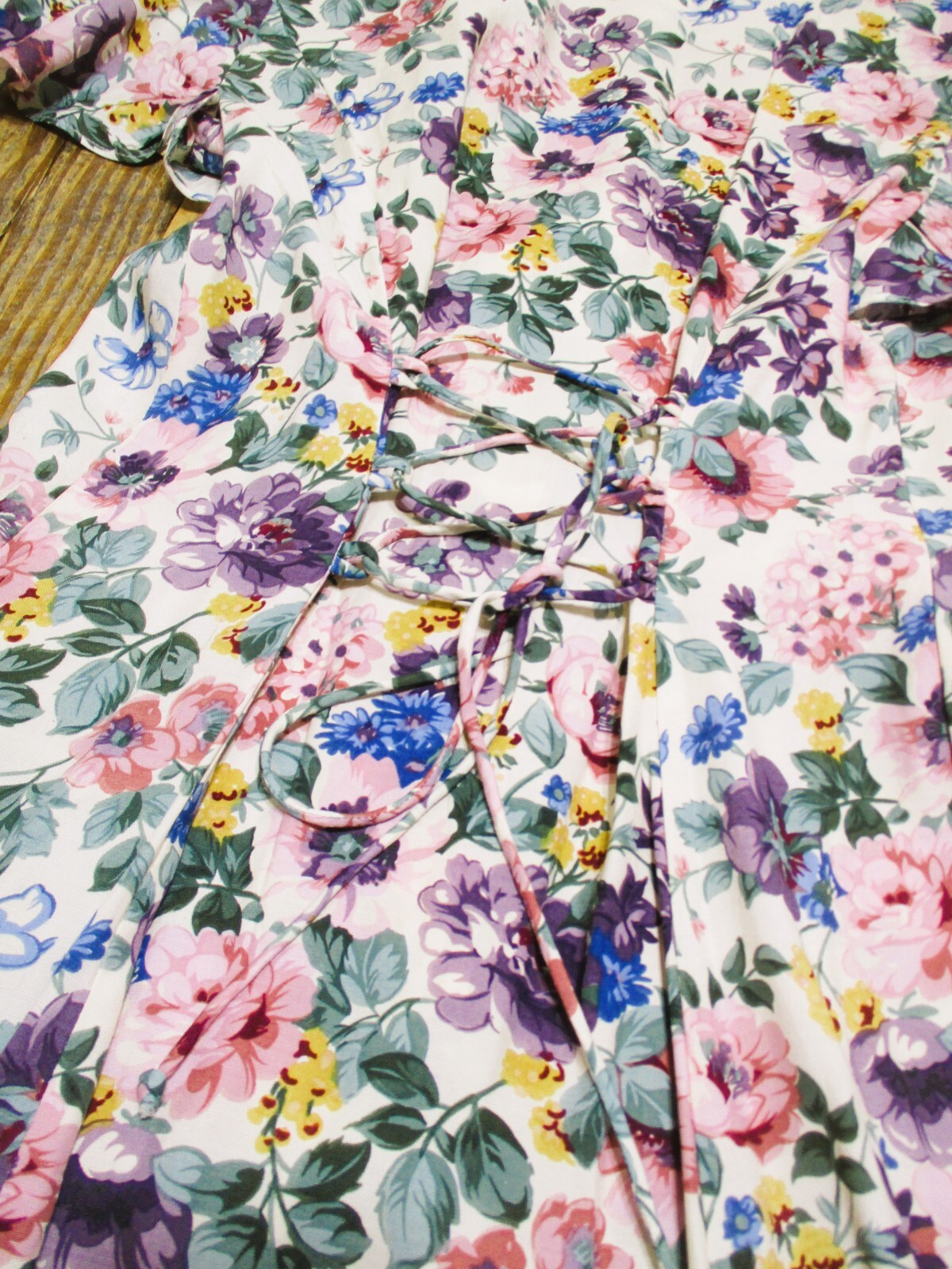 Vintage DBY Ltd. Sweatheart Keyhole Flowered Flared Skirt Dress 3/4 Women’s MINT
