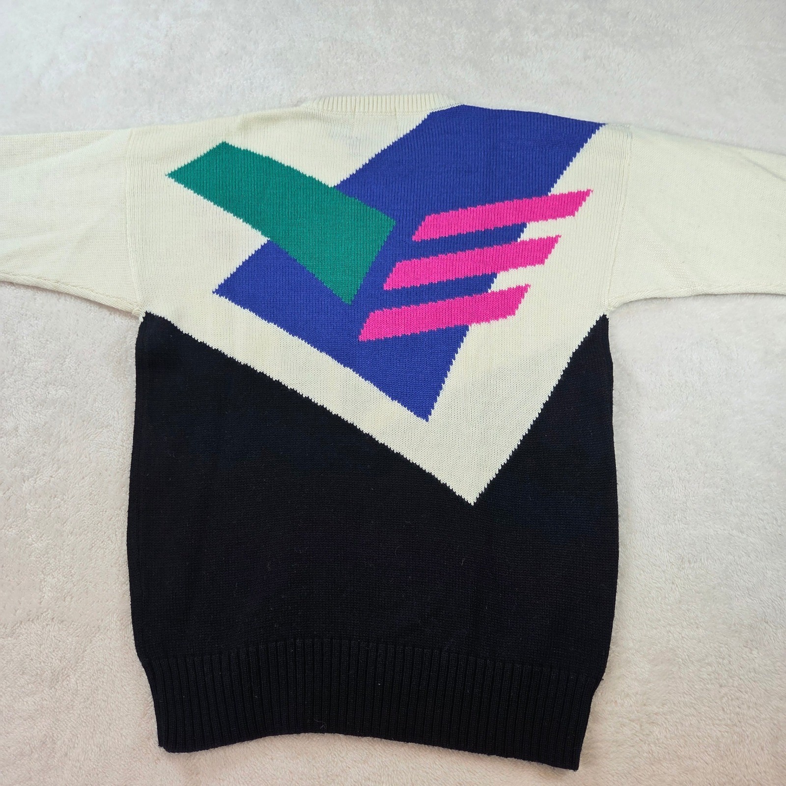 Tyrolia by Head Vintage 80s Geometric Colorblock Wool Blend Sweater Womens L