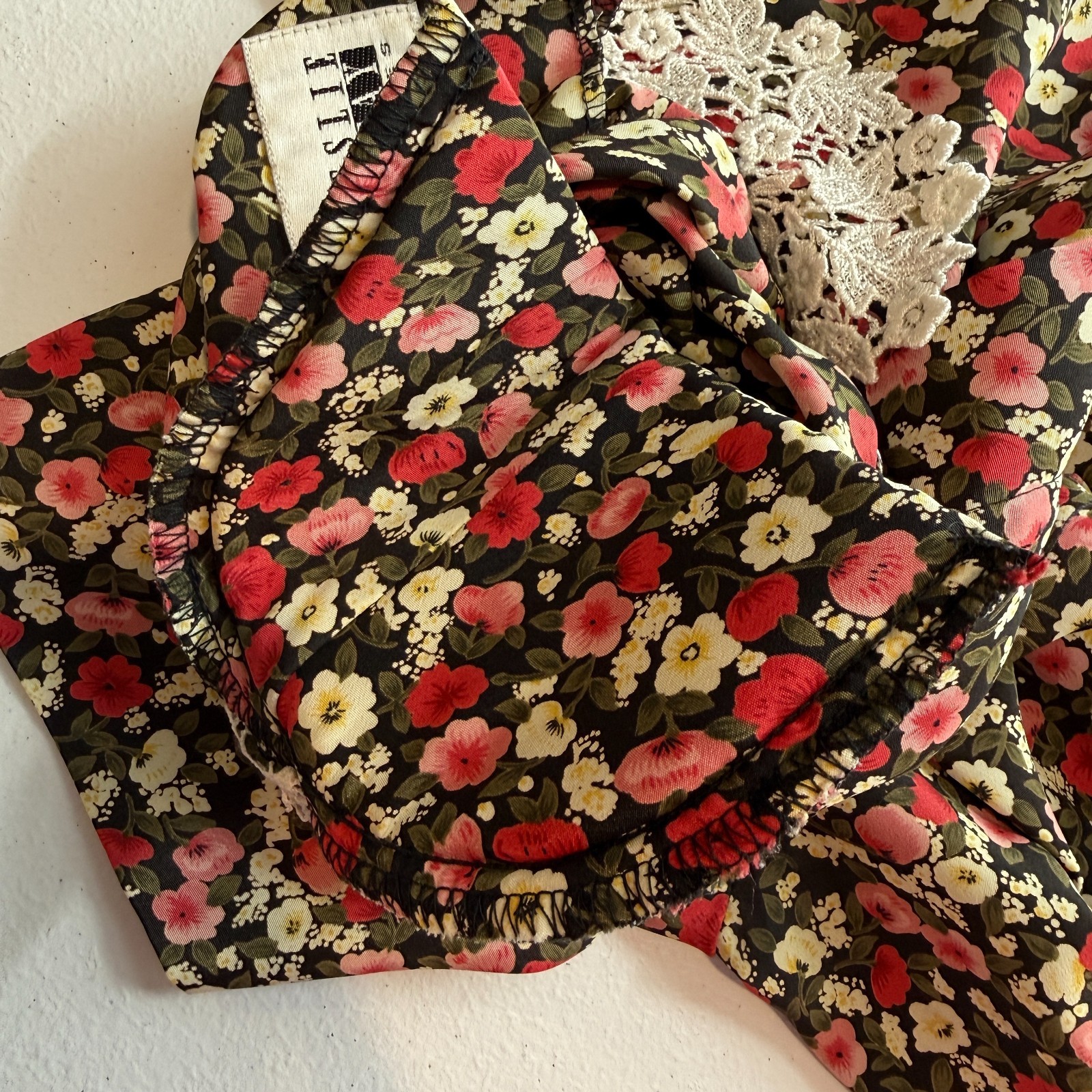 VTG Leslie Fay Midi Dresses Womens 8 Prairie Cottagecore Lace Collar Midi Belted