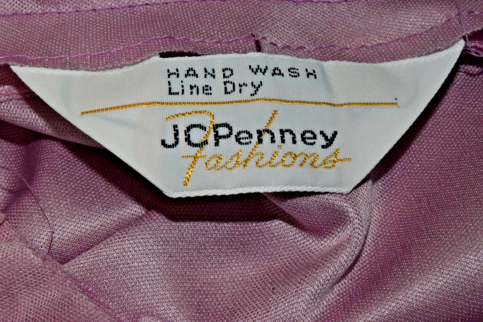 Vintage Nightgown JCPenney Fashions Size S 70s 0s Shimmery Purple Rose Maxi