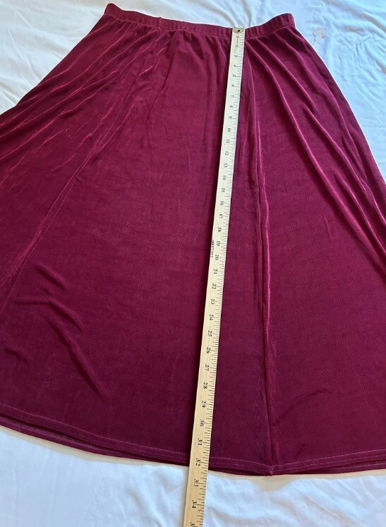BANJO Dallas Texas VTG 90s RARE NWT Women’s XL Slinky 2-Piece Skirt Set Wine Red