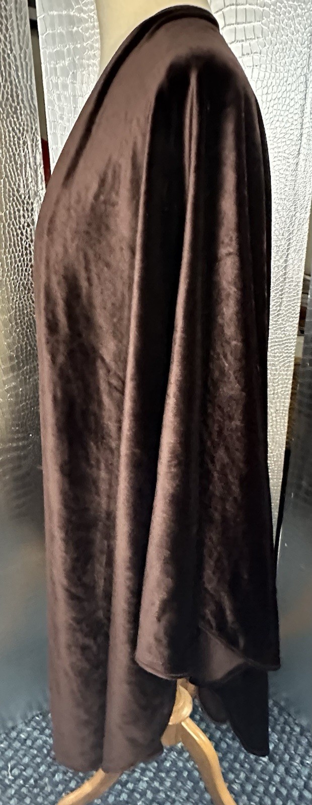A Brod Vintage Chocolate Brown Velvety Cape