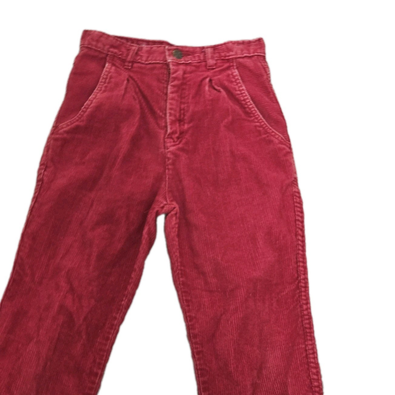 Calvin Klein Juniors Corduroy Pants Burgandy High Waist Straight Leg Sz10 1990s
