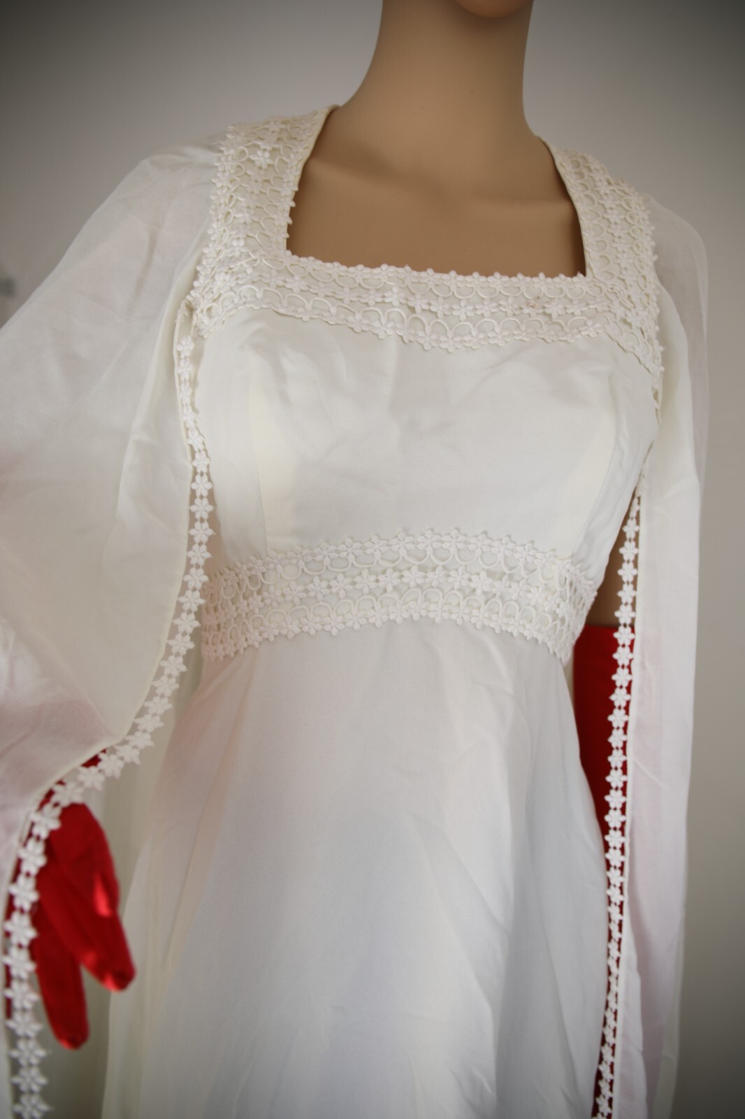 Rare Vintage Bridal Dress 1960’s Maggy Rouff Paris Couture Mod🌿Gown Cape