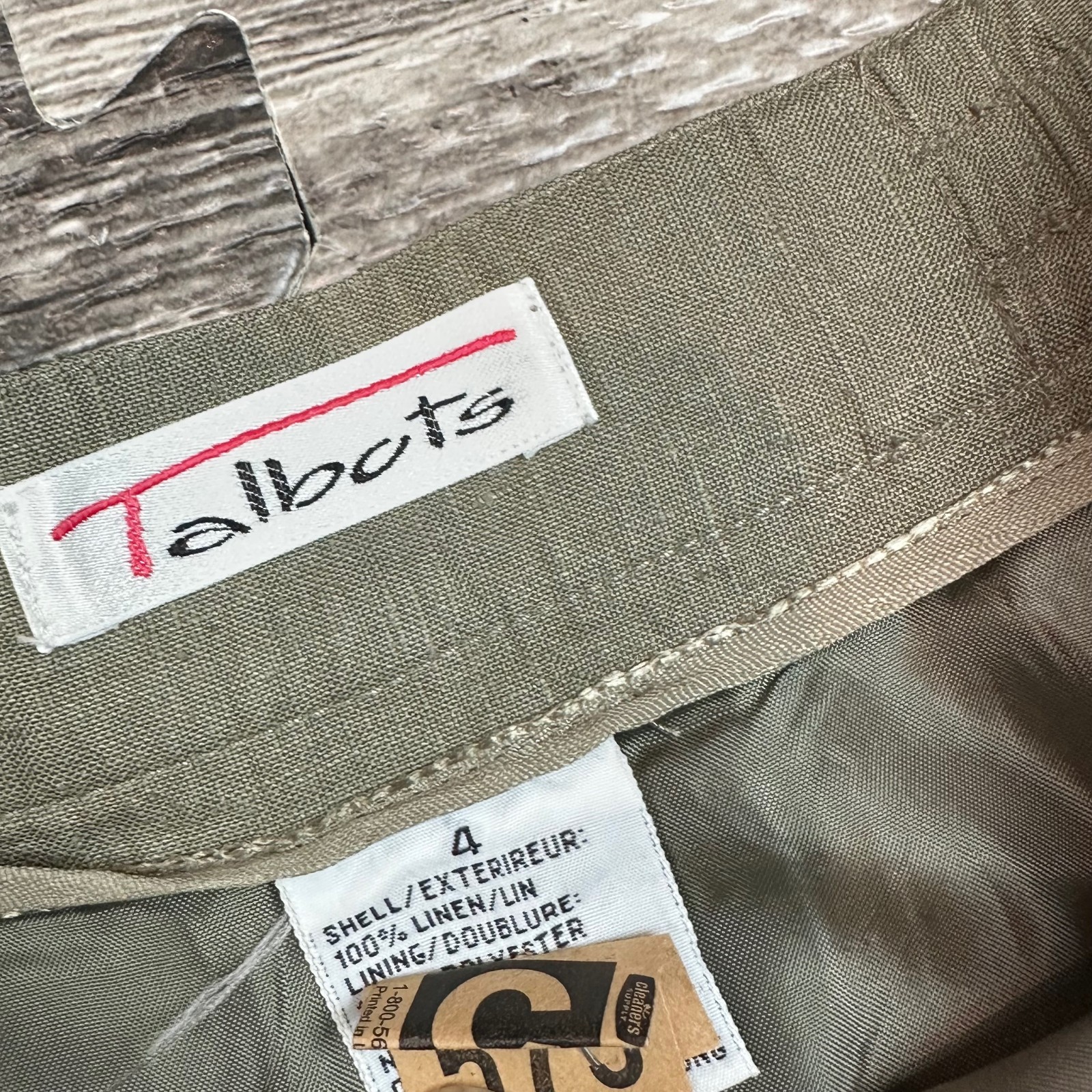 Vintage Talbots 100% Linen Skirt Womens sz 4 Green A Line Full Midi Lagenlook