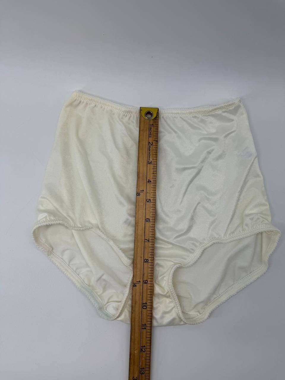 Vintage Woolite Silky Hi Cut Brief Panties Ivory Nylon Lycra Size 00L USA