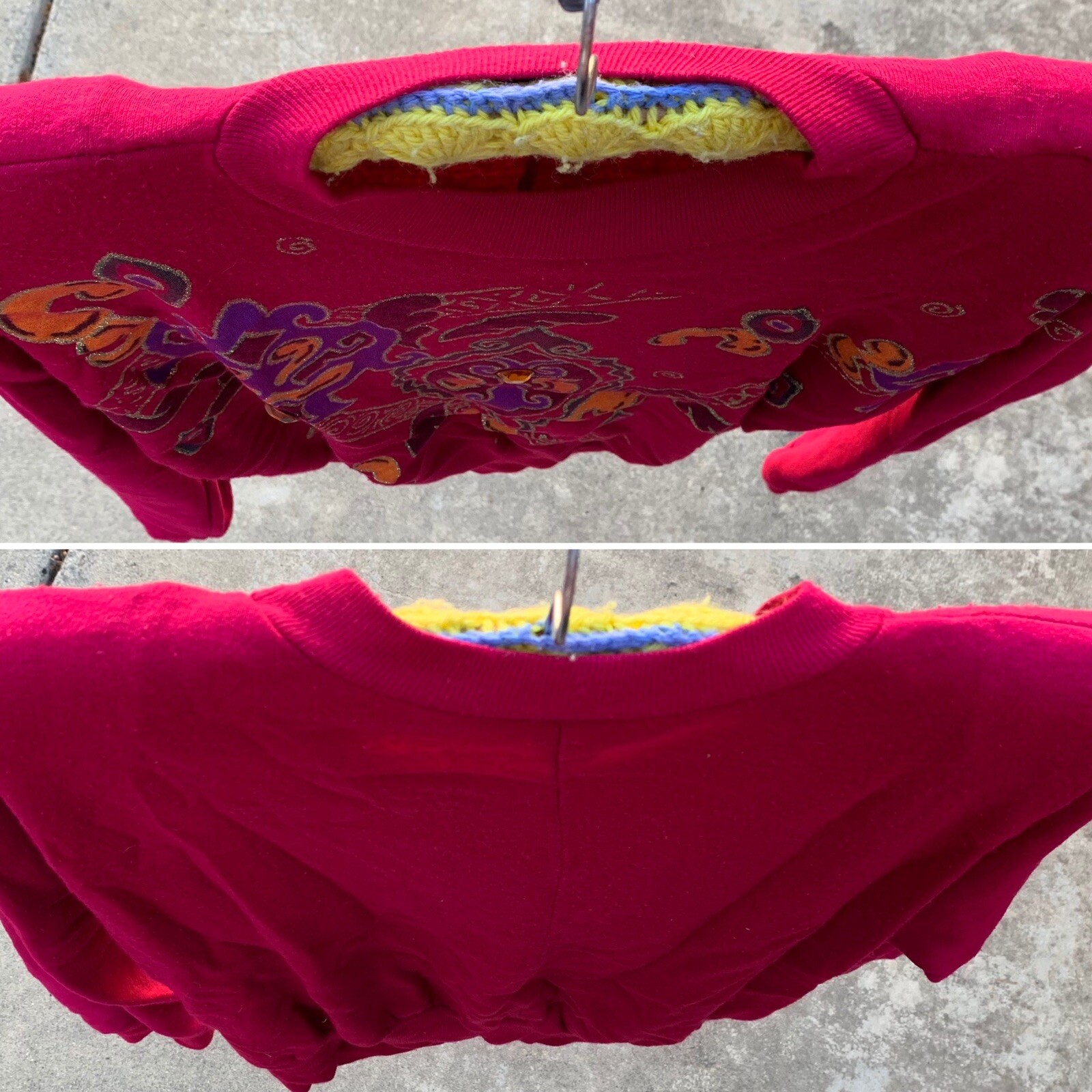 Vintage Silver Threads made in the USA jeweled wearable art sweatshirt size XS