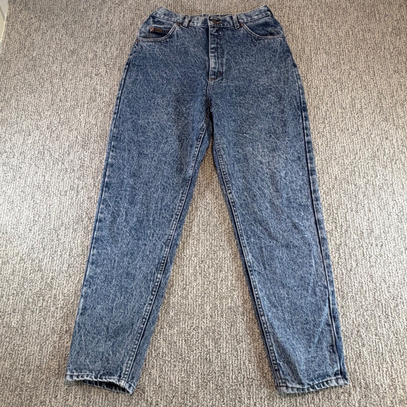 Lee Riders Jeans Women 30 Blue Acid Wash High Waisted Tapered Leg Vintage 90s