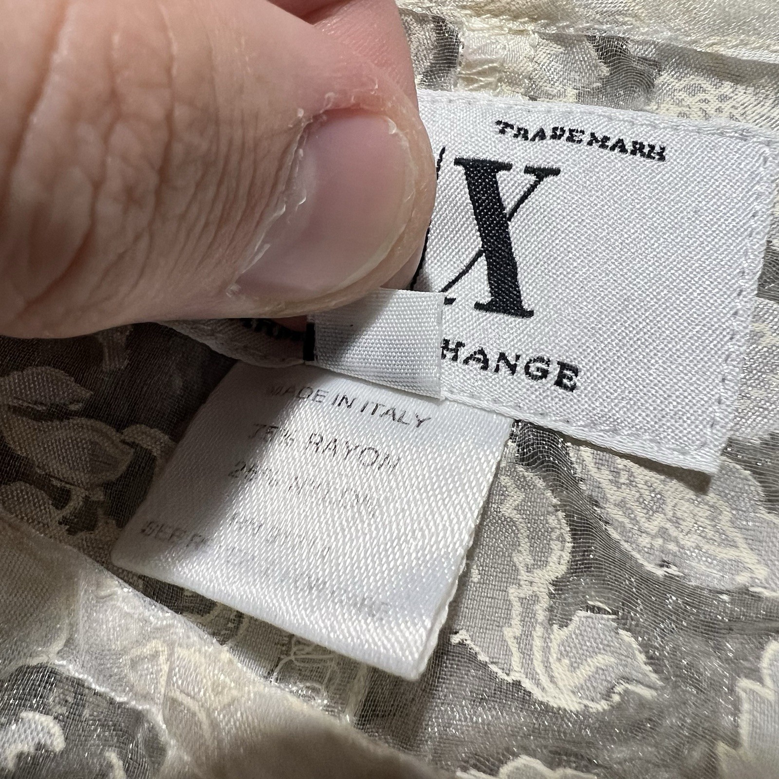 Vintage Armani Exchange Lace Floral Button Tank 90s Made In Italy White Designer