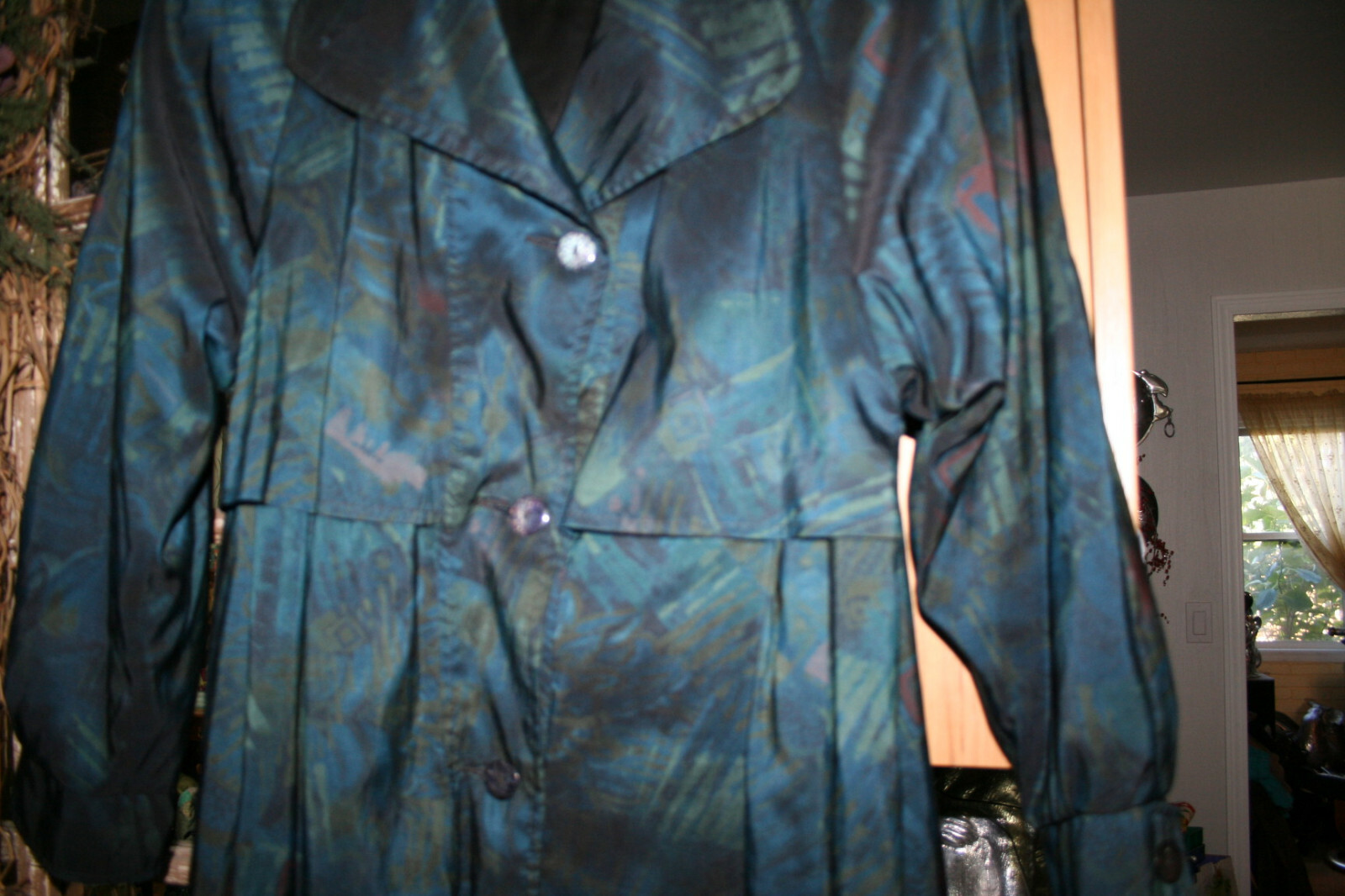 VINTAGE KRISTEN BLAKE VINTAGE 1970’S COAT ZIP OUT LINING BLUES/GREENS SIZE 8