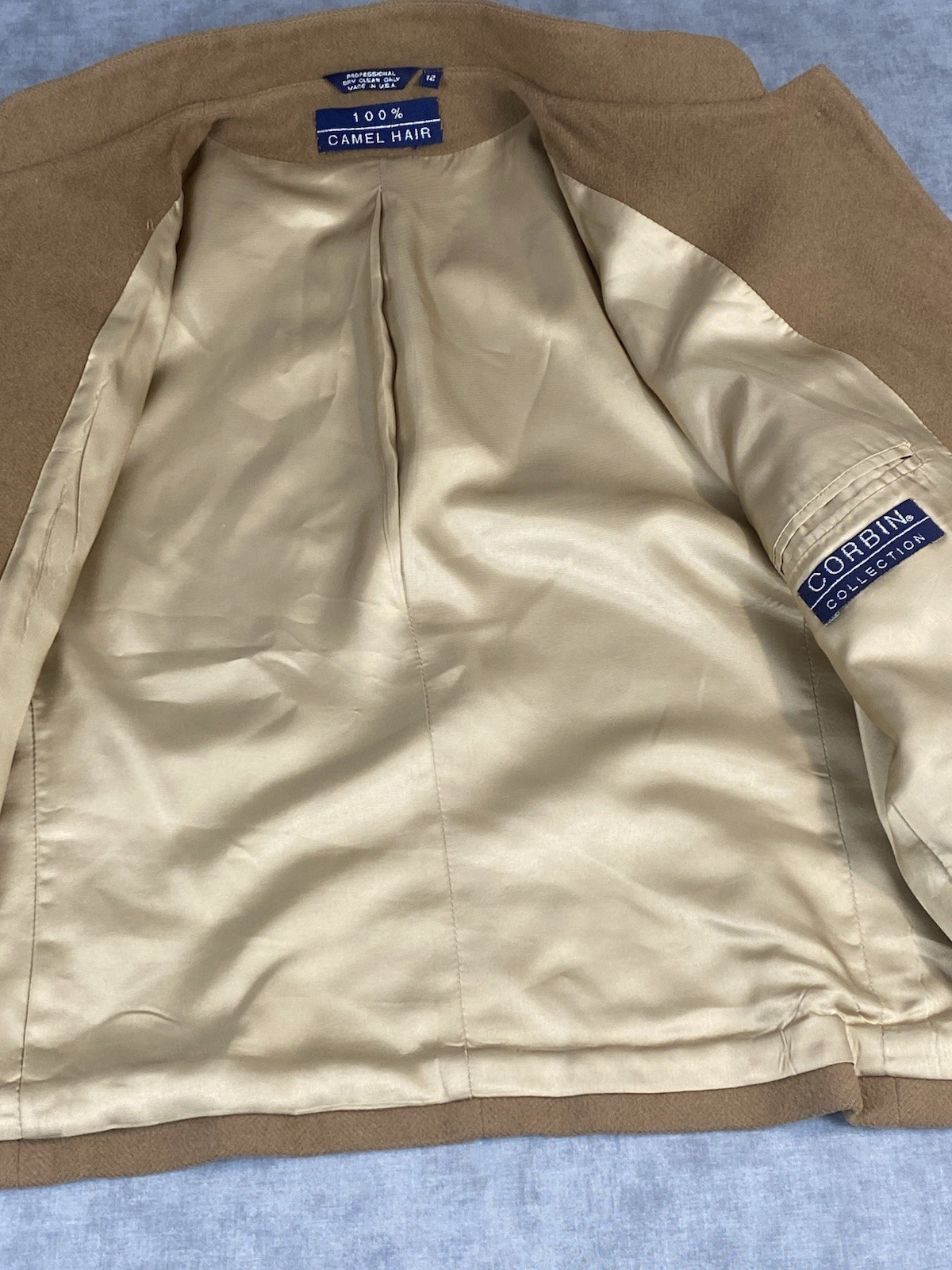 Vintage Corbin Collection Camel Hair Blazer USA Women’s Sz 12 Tan Jacket