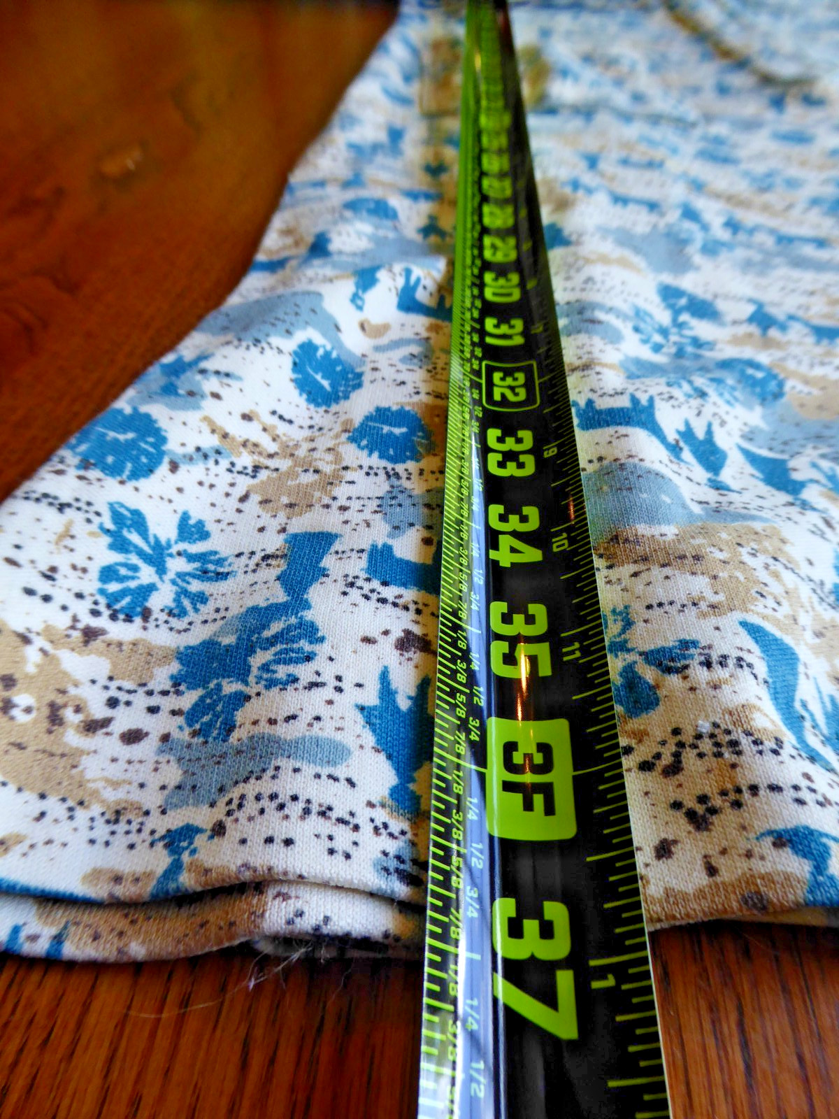 VTG 60s 70s Handmade Novelty Print Shift Dress Blue White Sleeveless Mod Small