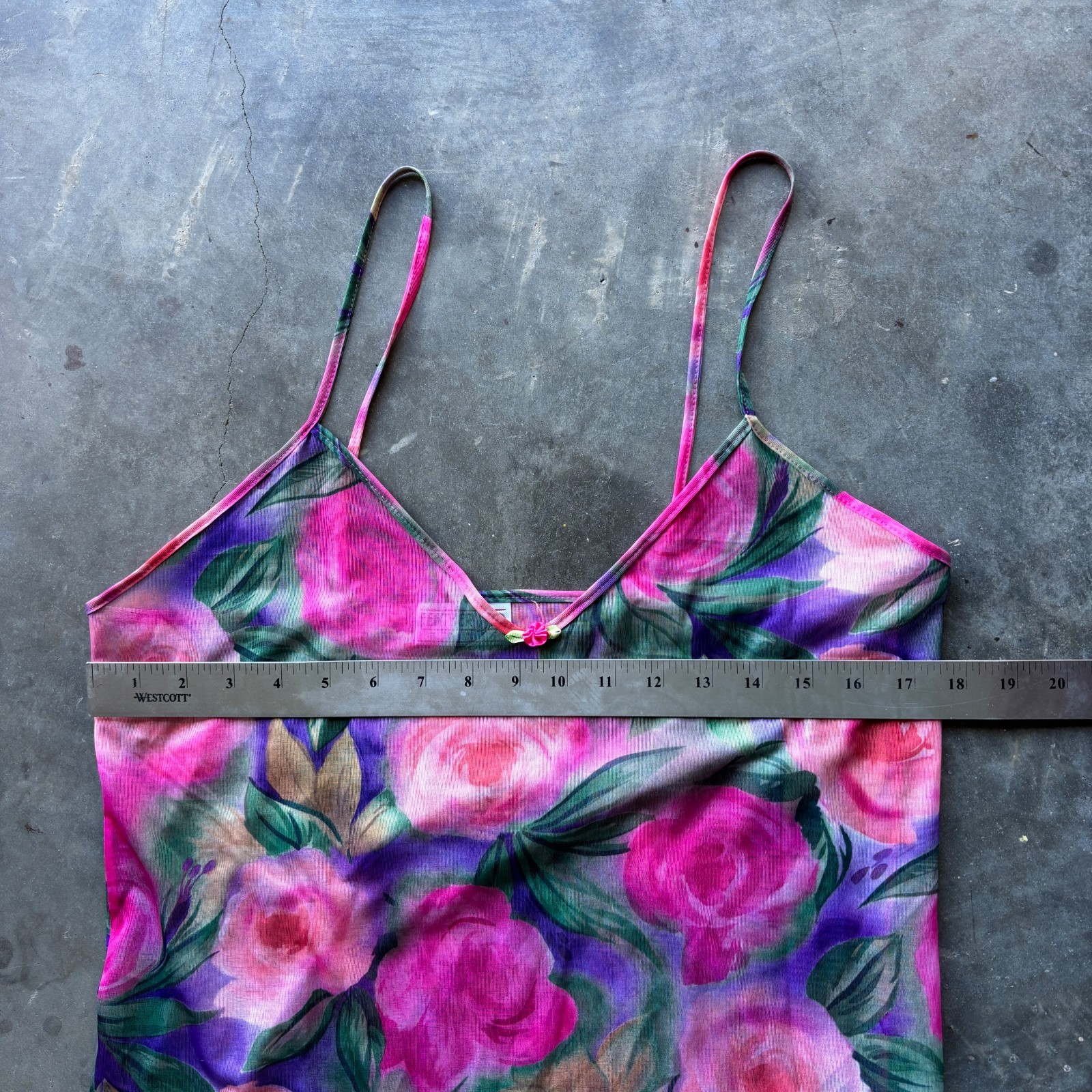 Vintage Feather Bed Intimate Tank Top Camisole Women’s Size M Pink Purple Floral
