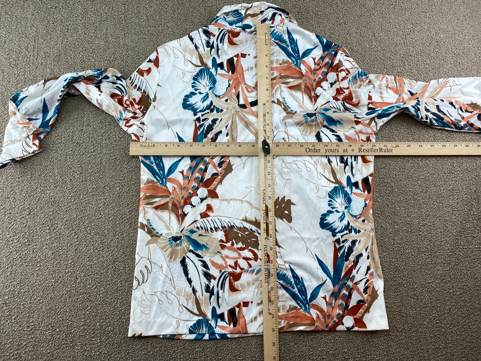 Aladdin Disco Shirt Floral Colorful Psychedelic USA Union Made Blouse VTG