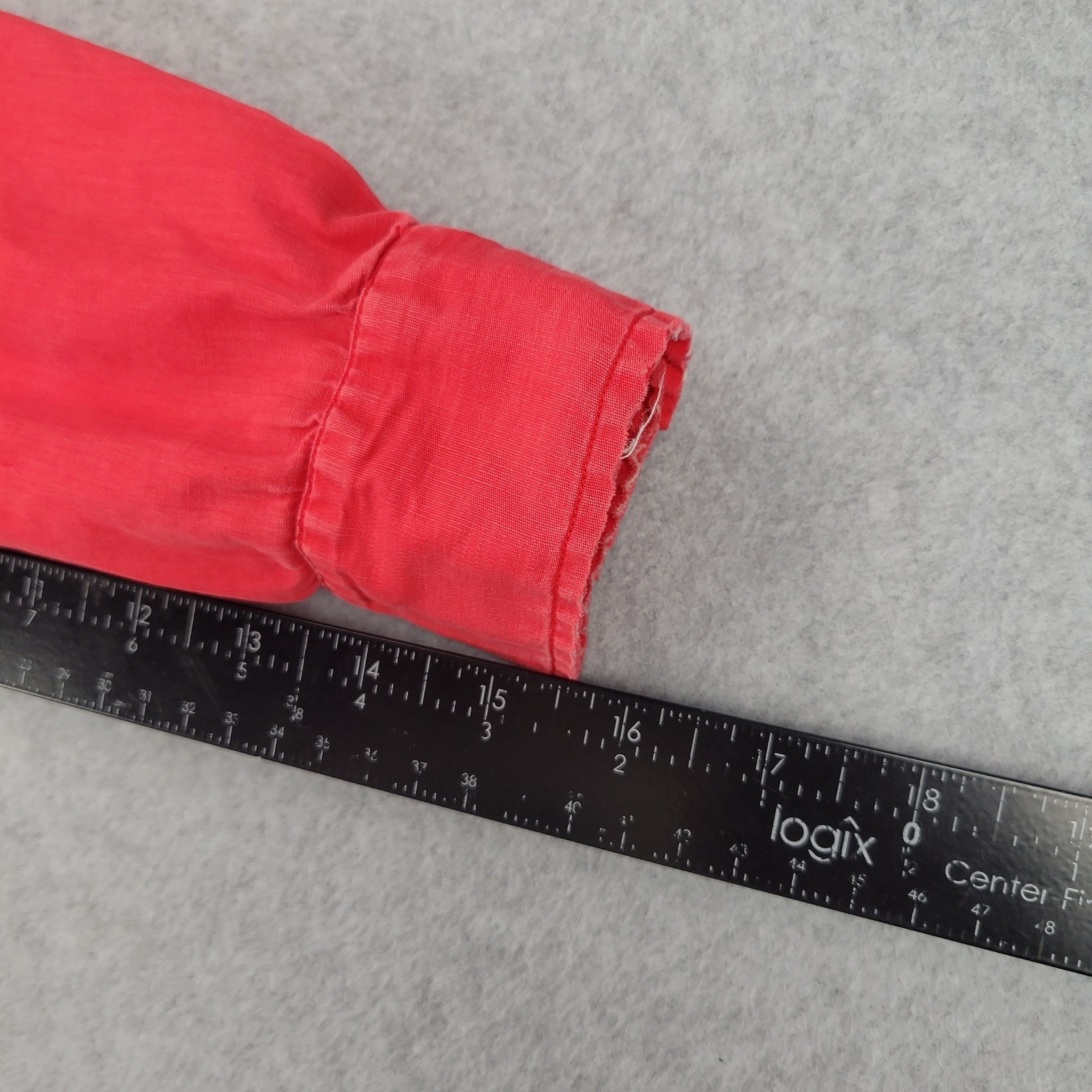 Country Seat Button Down Shirt Womens S Red Vintage Peter Pan Collar Distressed