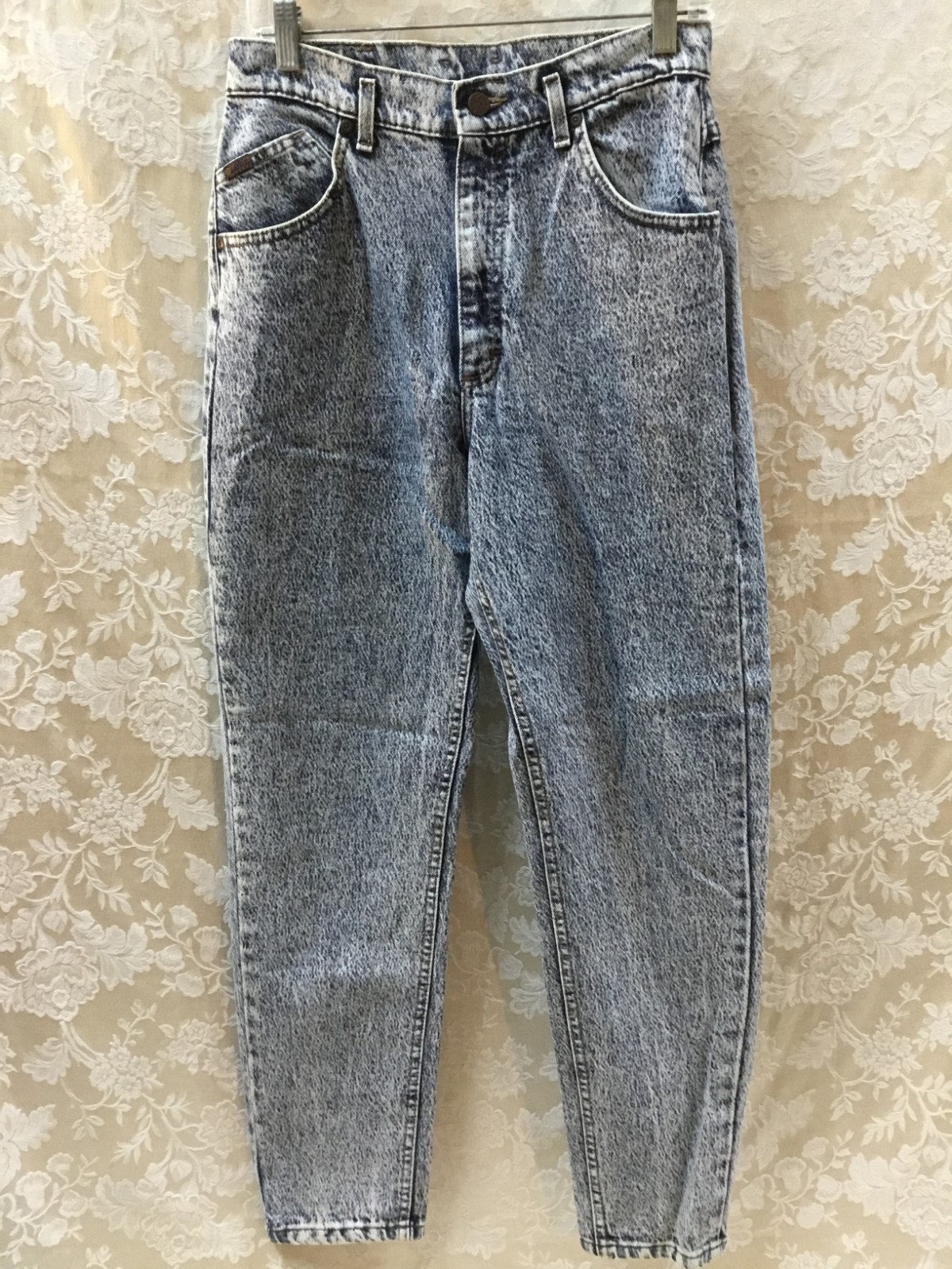 Vintage 90s Lee Acid Wash High Rise Jeans 13 Tapered Leg 27×30 MADE IN USA mom