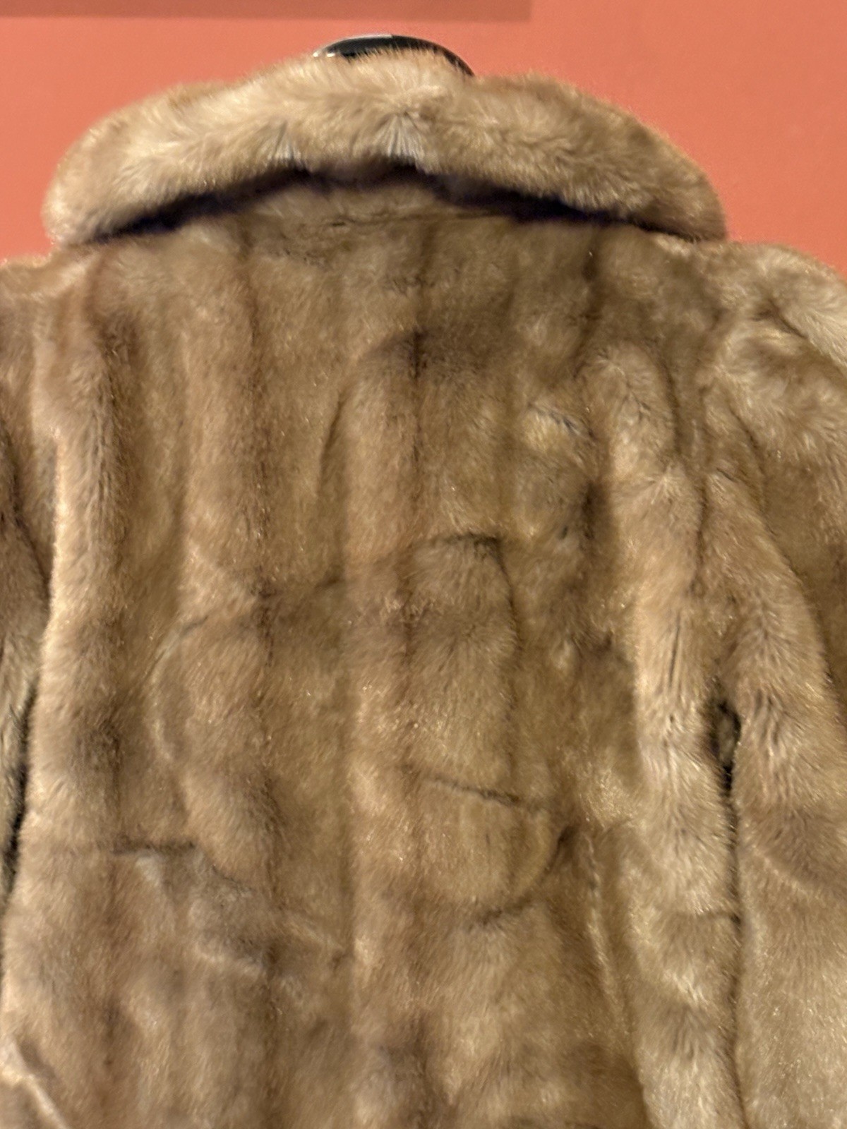 Vintage Hillmoor NY Faux Fur Jacket Coat Brown Union Made Imported Fabric Medium