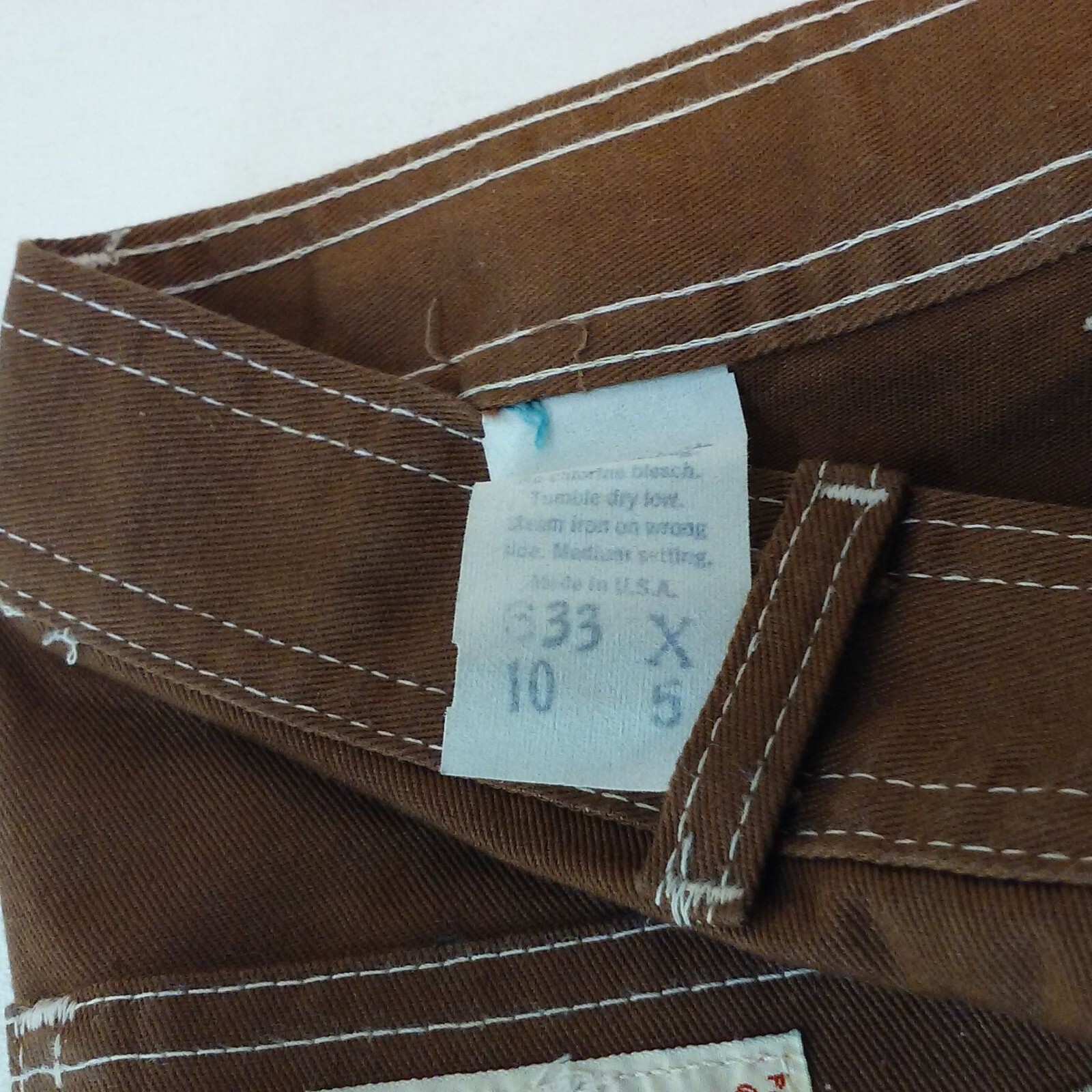 NWOT Vintage 70s Pizzazz Mod Retro Disco Pant Jeans -10 Pockets Wide-Leg Brown