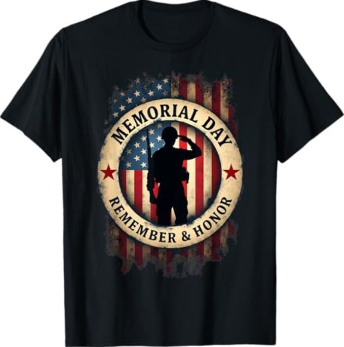 Remember & Honor Partiotic Veterans Memorial Day T-Shirt