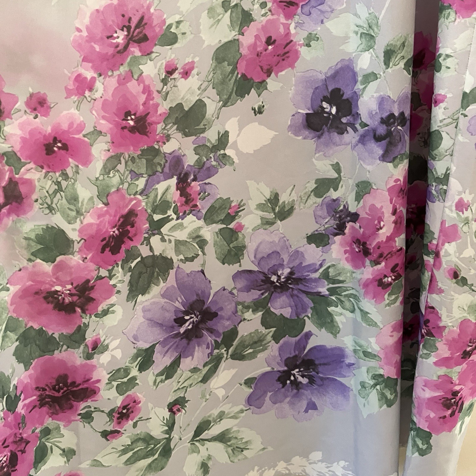 VTG Nightgown Long Lilac Purple Floral Flutter Sleeve Fairy Cottagecore Sz. S