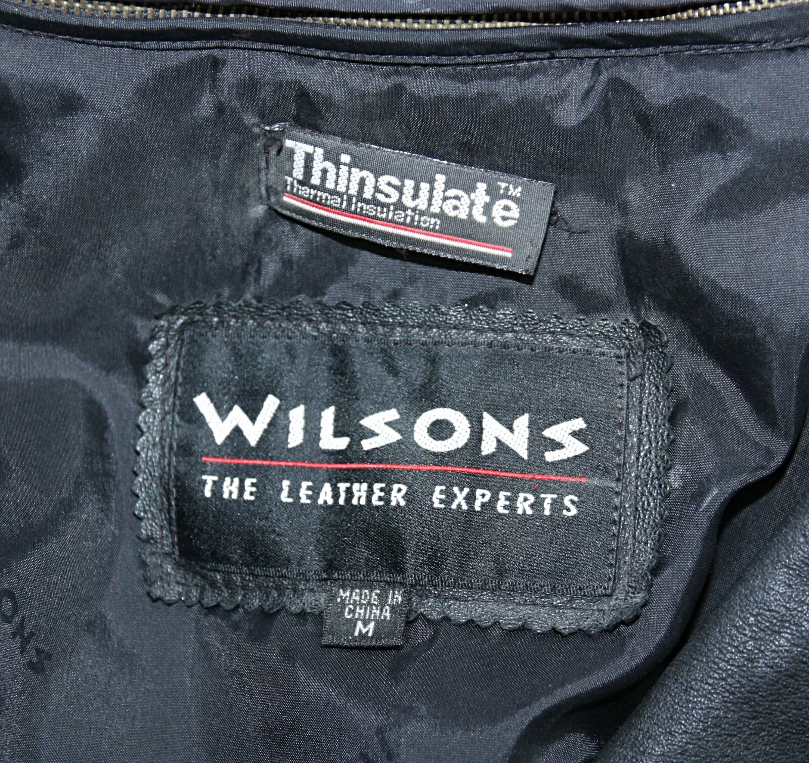 Vintage Wilsons Leather Paisley Dolman Sleeve Thinsulate Overcoat Coat Black M