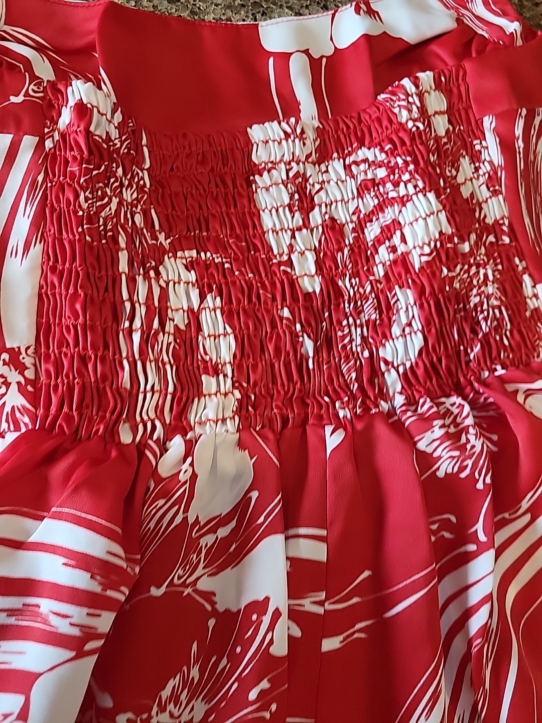 Nani of Hawaii Dress Red Hawaiian Floral Honeymoon Set w His shirt Vtg READ!!