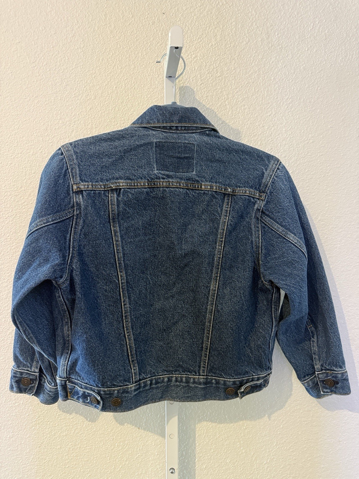 Levi Strauss Signature Vintage Classic Blue Denim Jacket with Tan Stitching S