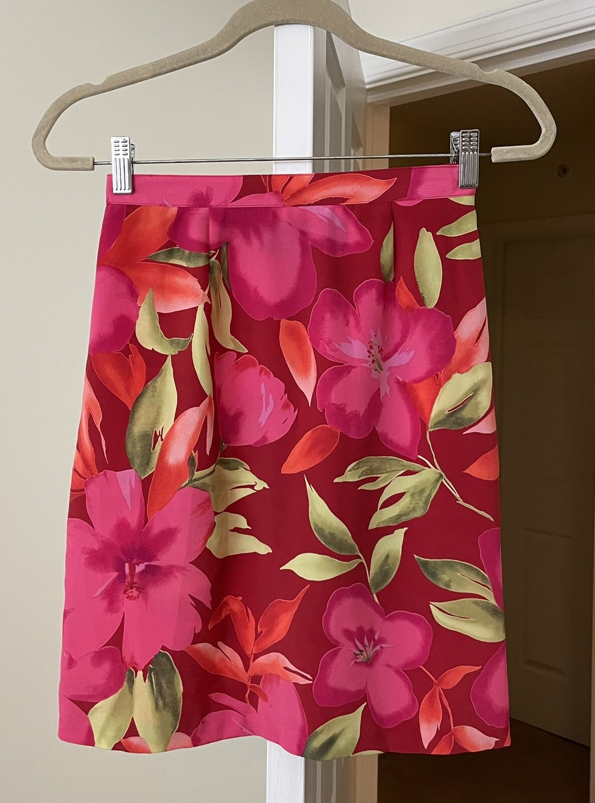 Notations Clothing Skirt 90’s Pink Coastal Island Tropical Floral Women’s Small