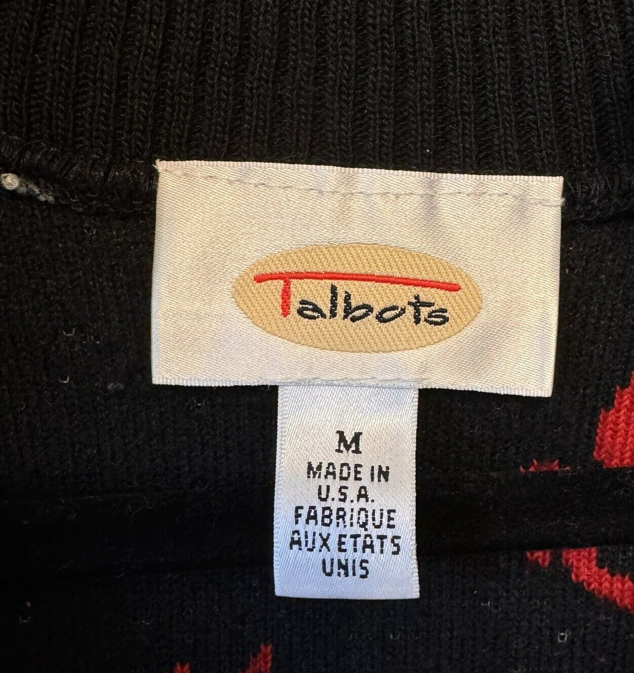 Talbots Fleece Top Medium 1/4 Zip Snowflakes Reindeer Warm Cozy Soft