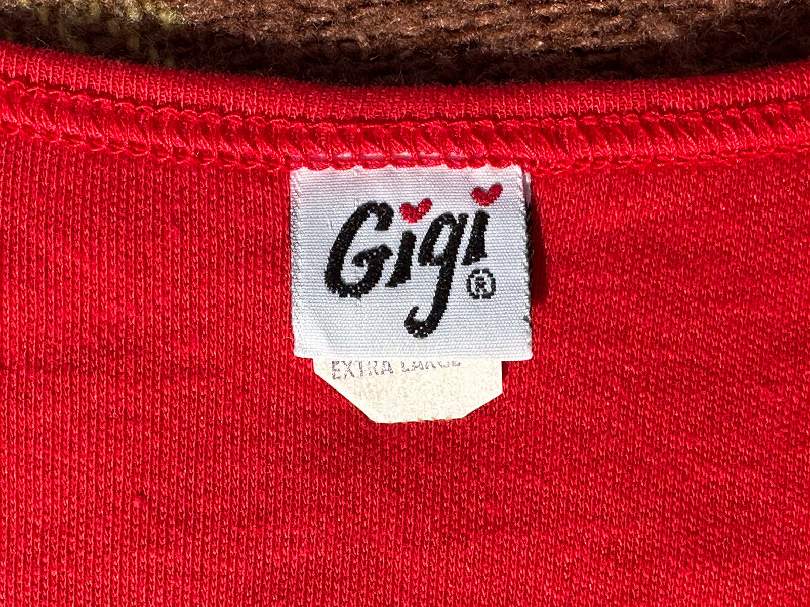 VTG 70s Women’s Red Short Sleeve V-Neck T-Shirt XL New Red Fluer De Lis Soft