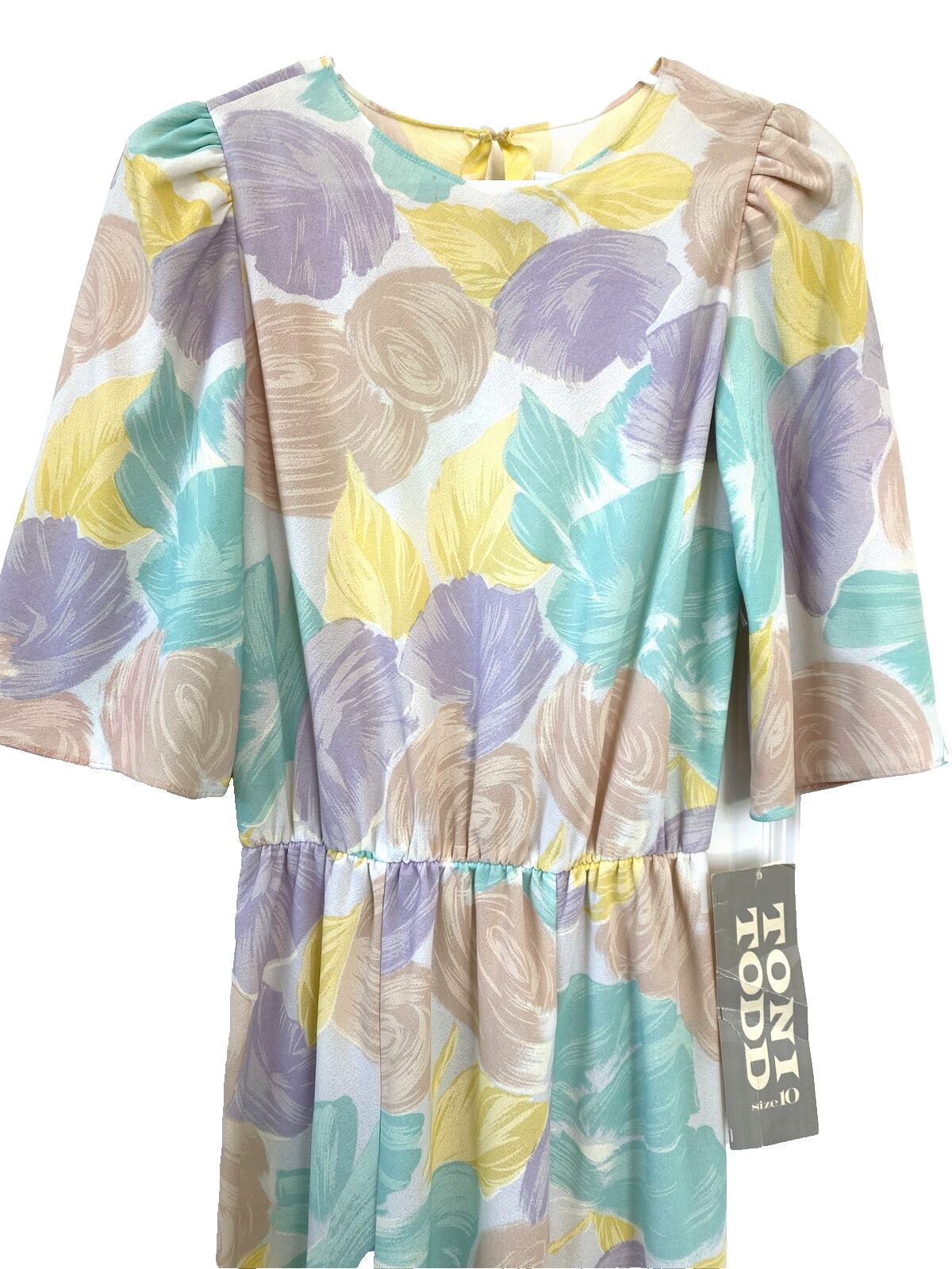 NWT Vintage 1980’s TONI TODD Pastel DRESS Sz 10 Made USA