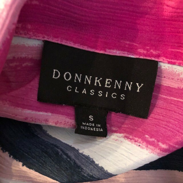 Vintage Blouse Donnkenny Classics Women’s Size S Stripes Short Sleeve 80’s
