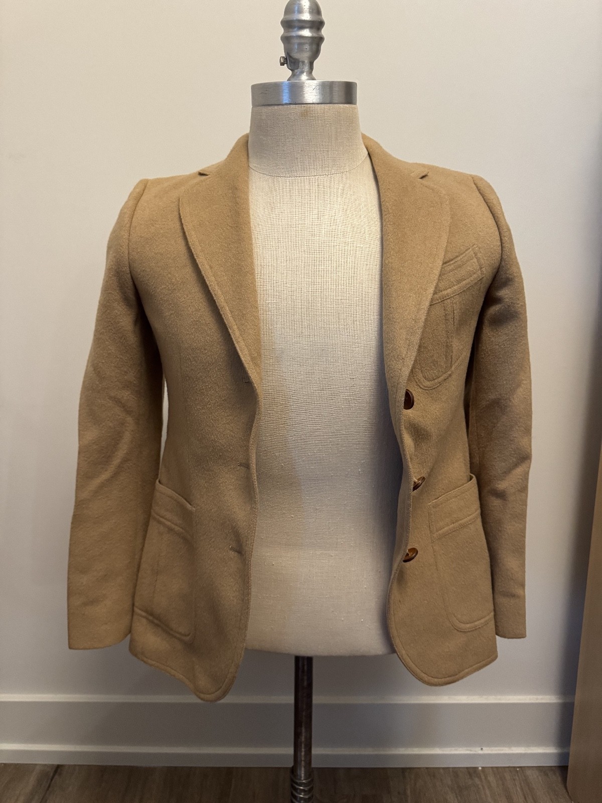 Stanley Blacker Equestrian Blazer Camel Hair Printed Lining Vtg 60s Old Money 10