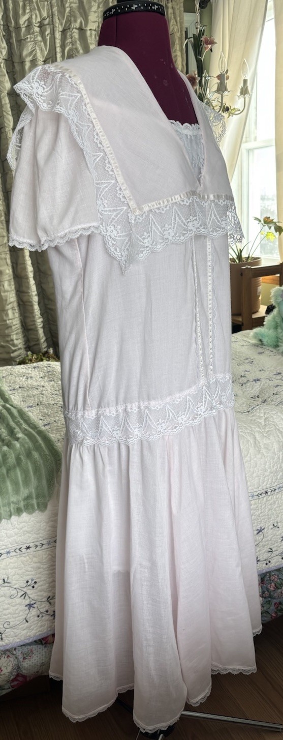 Vintage Jessica McClintock Dress Sz 9 Cottage Core Prairie Victorian Lace