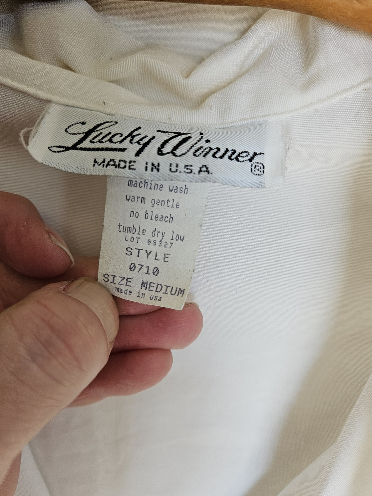 Vintage Womens White Romantic Ruffle Light Academia Blouse Sz M Lucky Winner