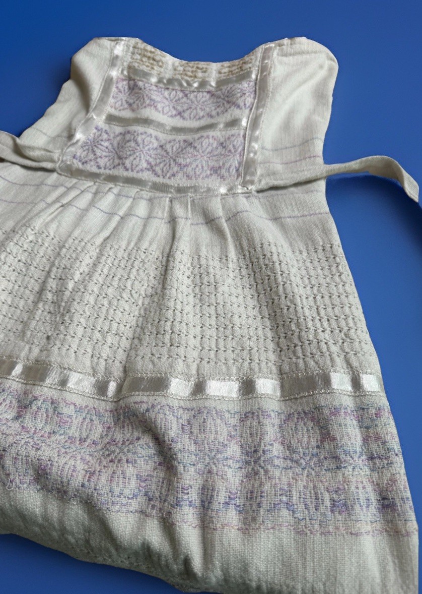 Vintage Folk Art Dress Handmade Woven Cotton Whimsigoth Cottagecore Romance