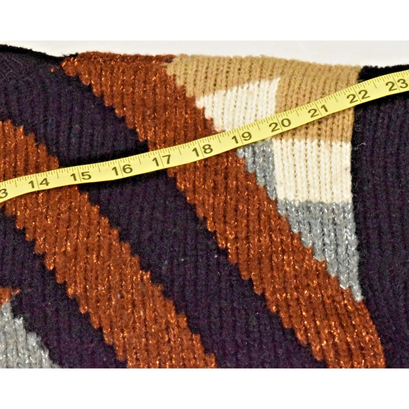 Vintage Cardigan Sweater Bramble Lane Size M 80s Sparkly Geometric Wide Shoulder