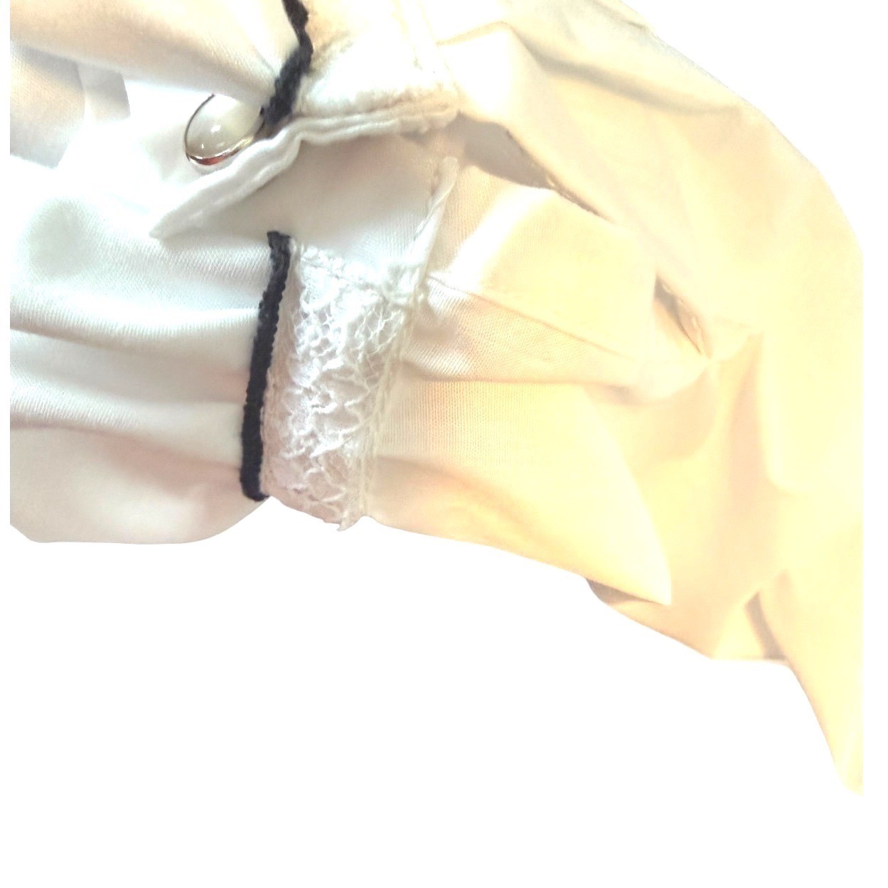 VTG H Bar C California Ranchwear White Ruffle Pintuck Western Blouse Size 34
