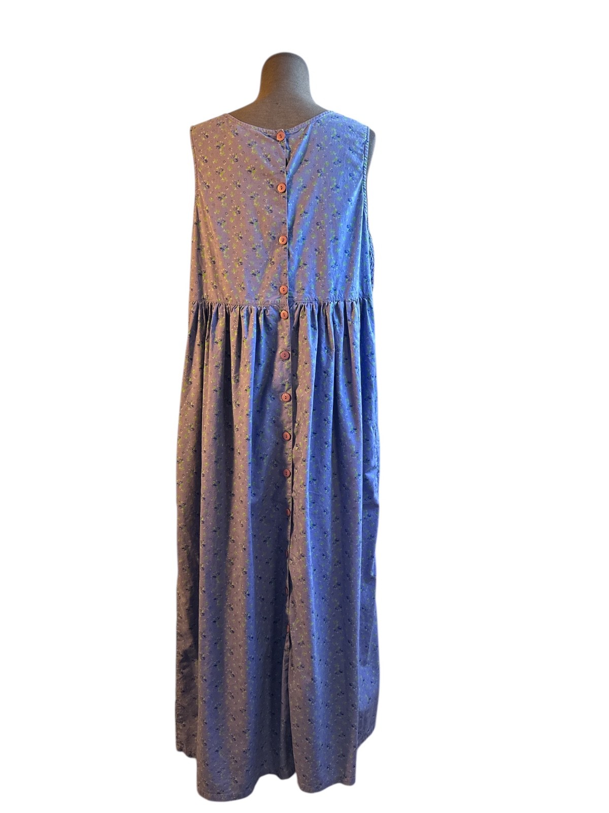 VTG 90s Y2K Pudding Shop Garden Cottage Core Prarie Jumper Maxi Dress 4 Pockets