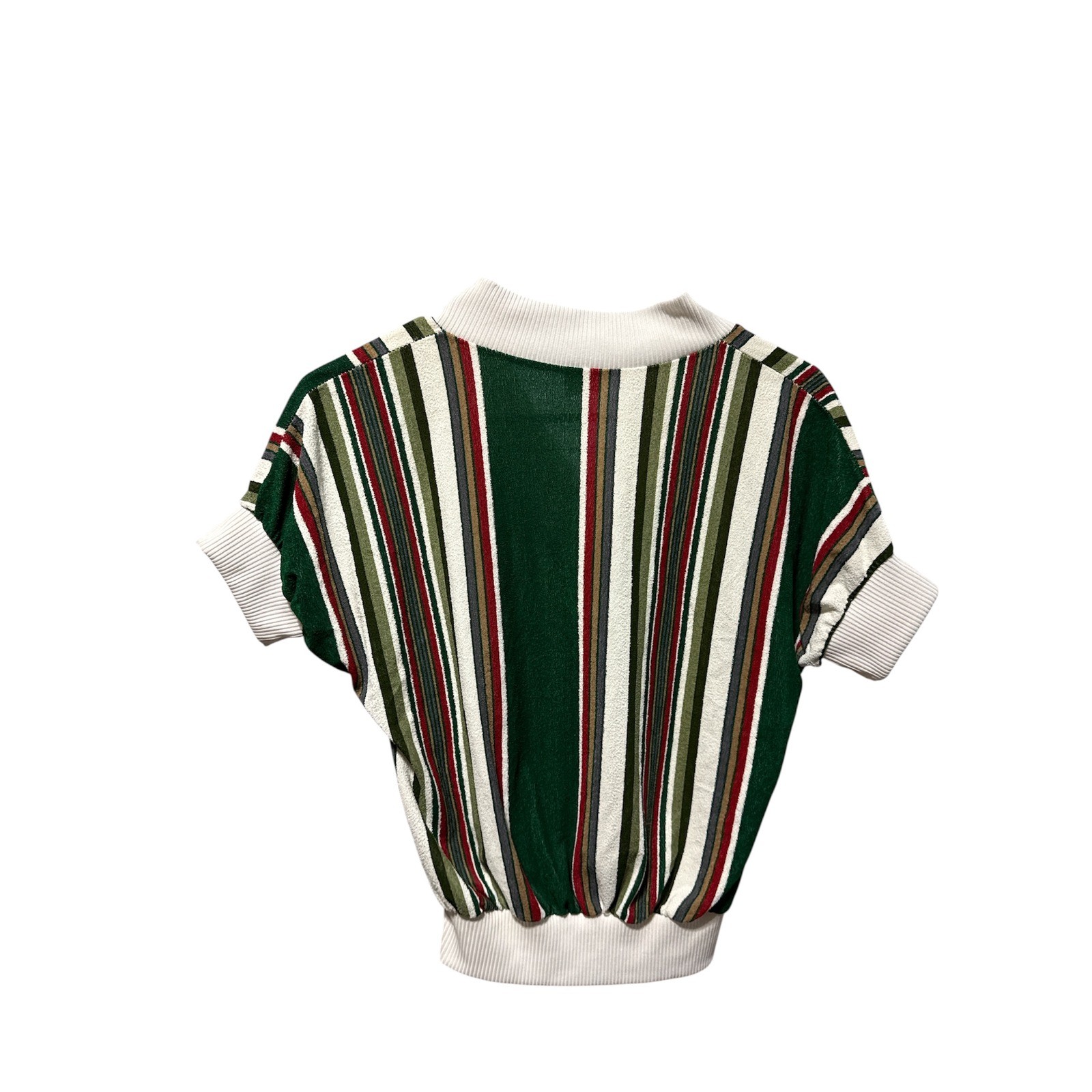 Vintage 1970s Penny Lou of California Striped Knit V-Neck Top