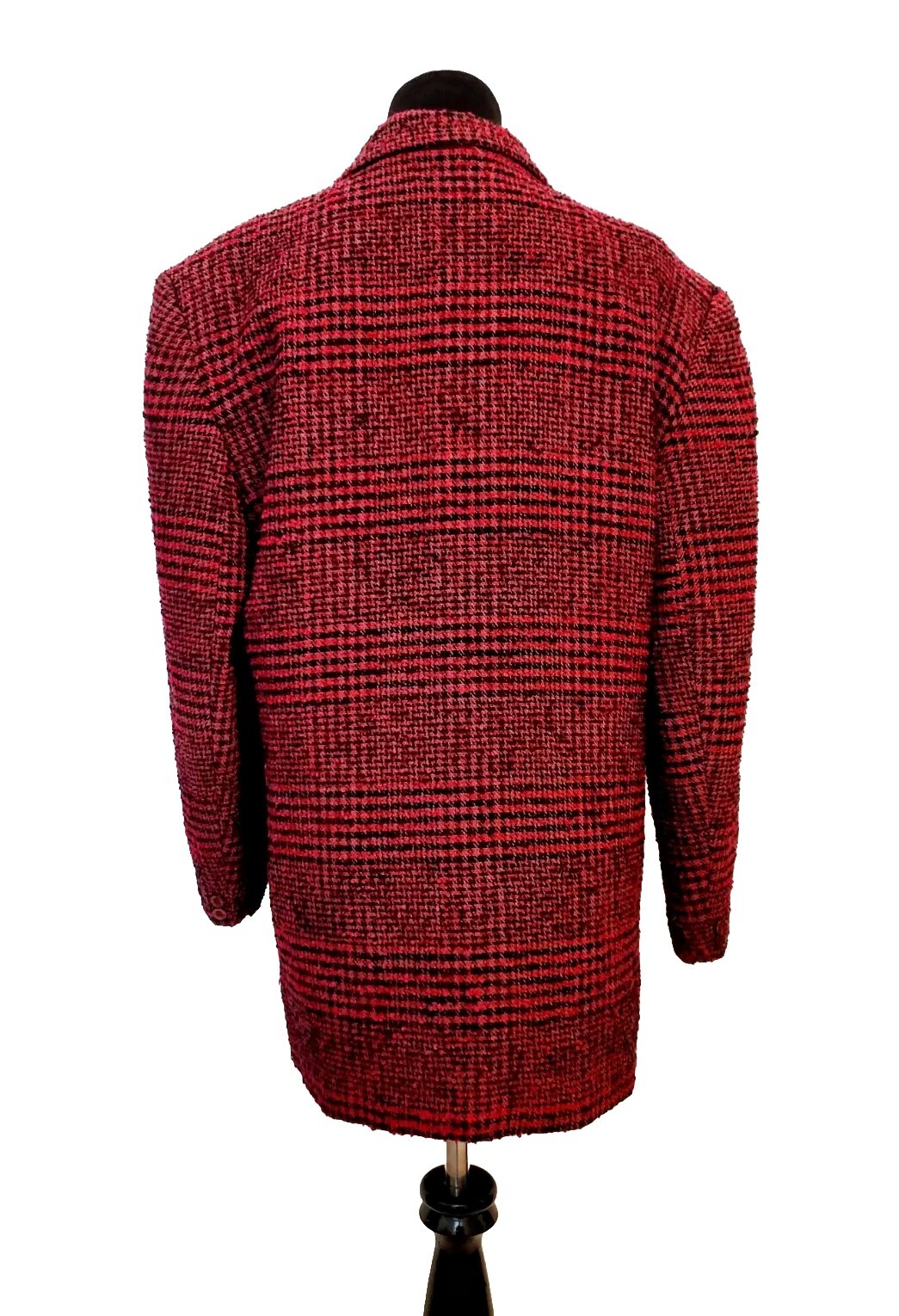 Pre-owned Vtg 1980’s IN PRIVATE COLLECTION Pink/Black Plaid Oversize Blazer Sz S