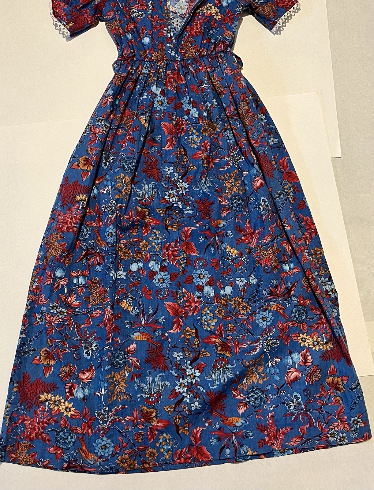 Vintage 1970s Prairie Cottagecore JCPenney Floral Print High Waist Dress Size 8