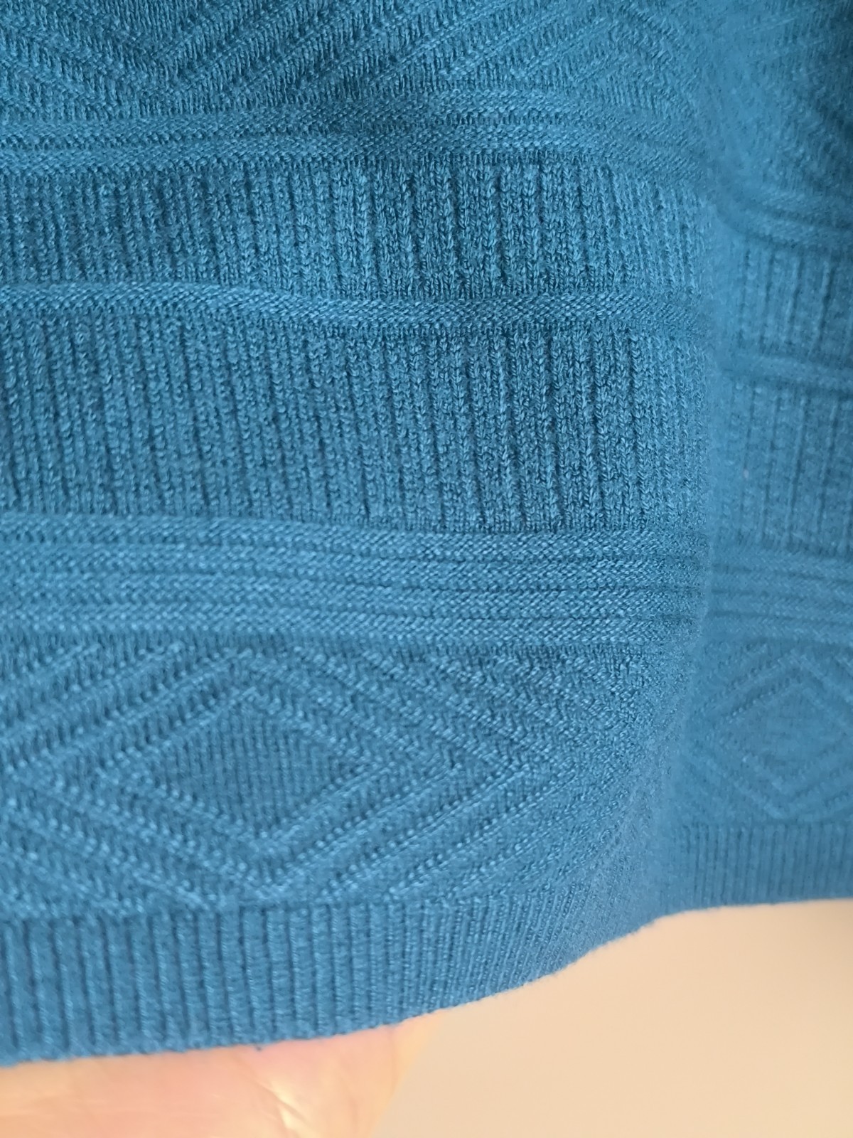 Vintage petrol color knitted pencil skirt